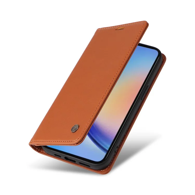 Étui YIKATU YK-001 pour Samsung Galaxy A35 5G Fermeture magnétique automatique Housse en cuir - Marron