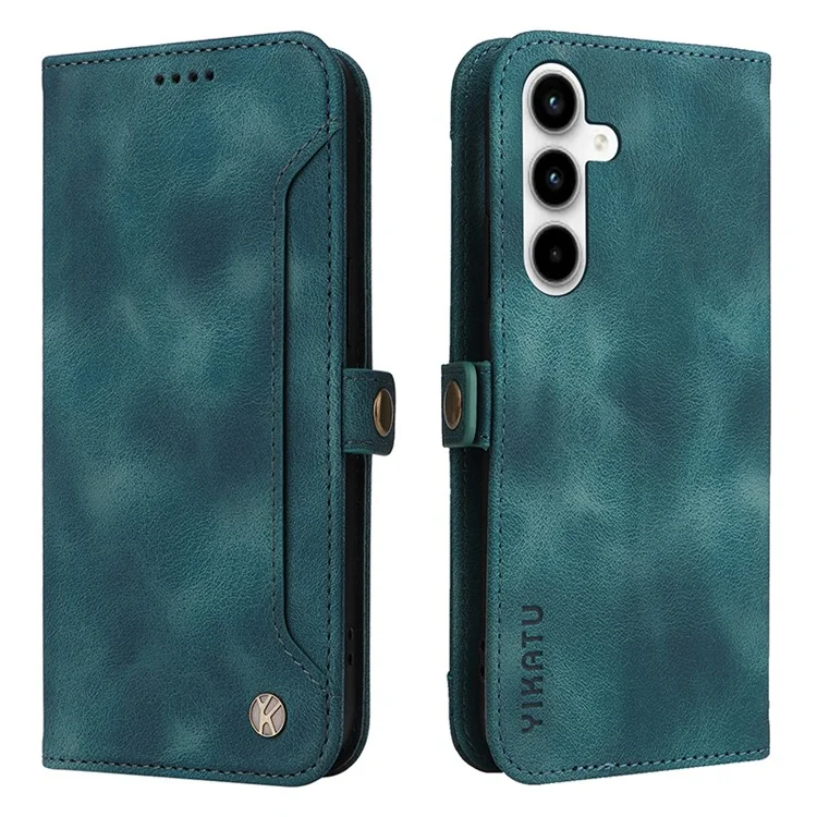 YIKATU YK-002 Per Samsung Galaxy A35 5G Custodia Portafoglio in Pelle PU Flip Stand Phone Cover con Slot Esterno per Carte - Verde
