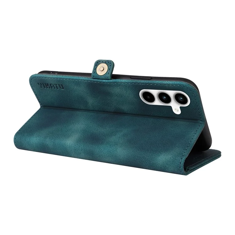 YIKATU YK-002 Per Samsung Galaxy A35 5G Custodia Portafoglio in Pelle PU Flip Stand Phone Cover con Slot Esterno per Carte - Verde