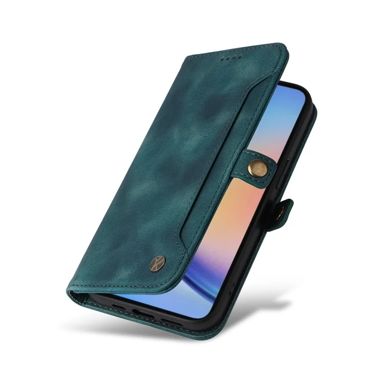 YIKATU YK-002 Per Samsung Galaxy A35 5G Custodia Portafoglio in Pelle PU Flip Stand Phone Cover con Slot Esterno per Carte - Verde