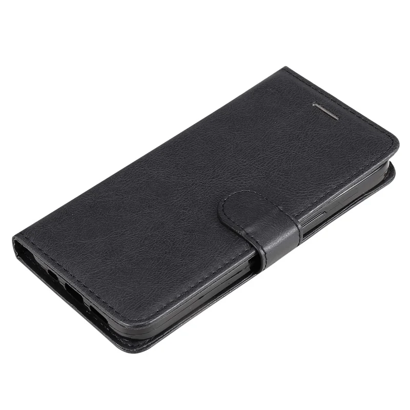 For Samsung Galaxy A35 5G Case Solid Color Leather Mobile Cover Wallet Stand with Strap - Black