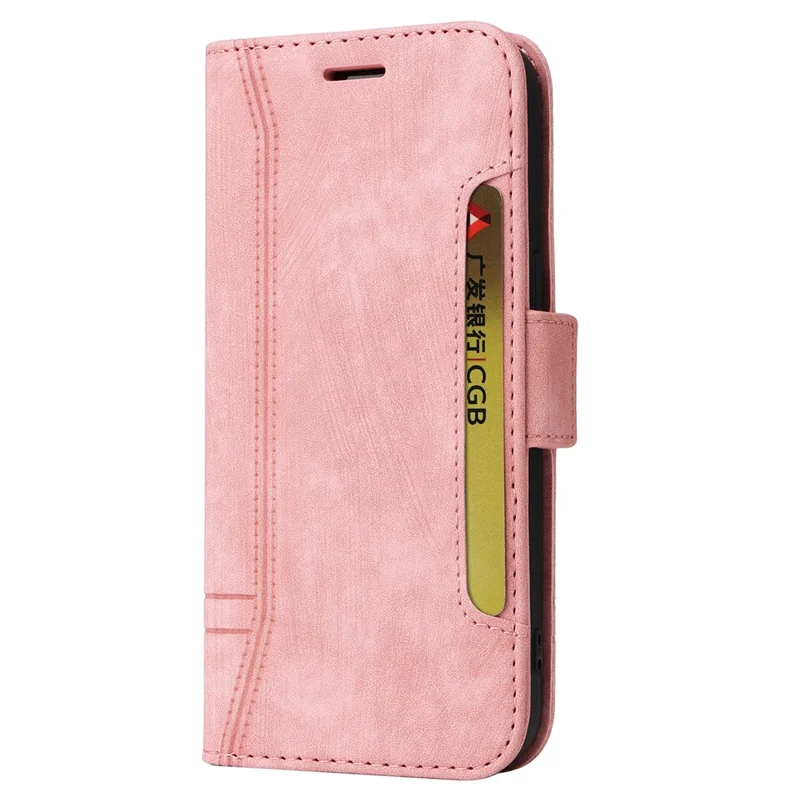 BETOPNICE 001 para Samsung Galaxy A55 5G Funda Magnética de Cuero Flip Stand Protective Cover - Rosa