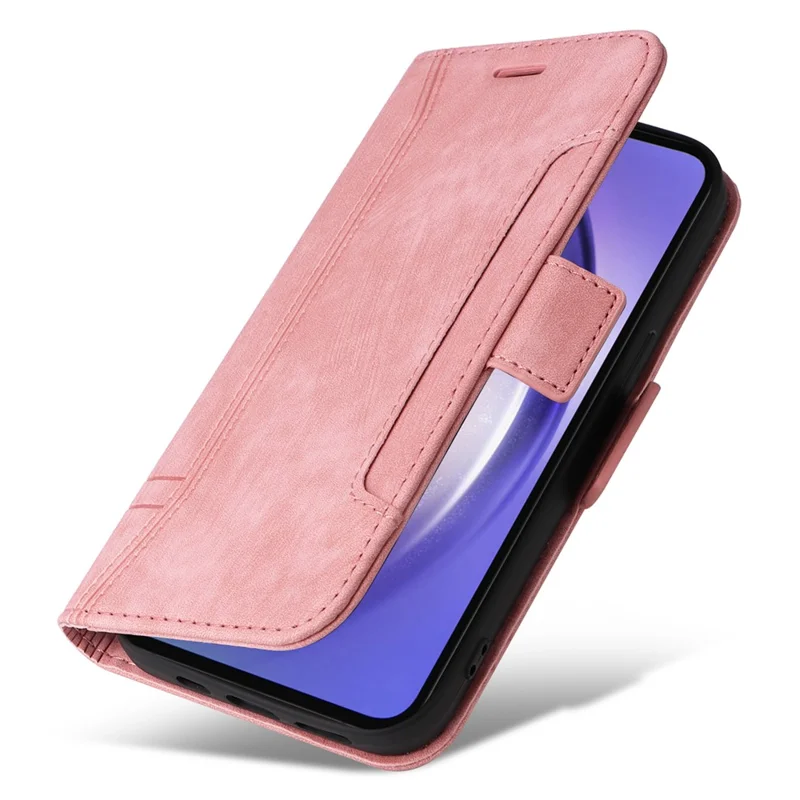 BETOPNICE 001 para Samsung Galaxy A55 5G Funda Magnética de Cuero Flip Stand Protective Cover - Rosa