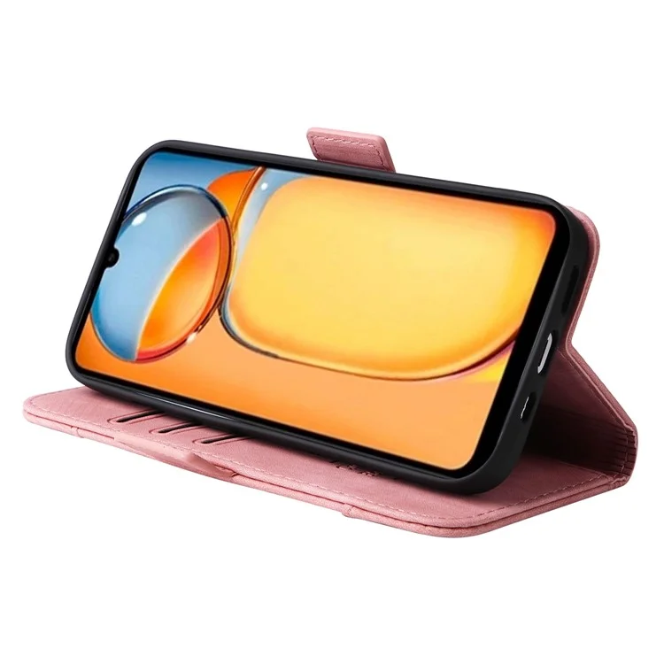 BETOPNICE 001 para Xiaomi Redmi 13C 4G / Redmi 13C 5G / Poco C65 4G Capa de Telefone Dobrável Carteira - Rosa