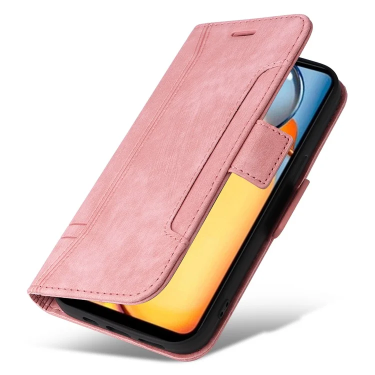 BETOPNICE 001 para Xiaomi Redmi 13C 4G / Redmi 13C 5G / Poco C65 4G Capa de Telefone Dobrável Carteira - Rosa