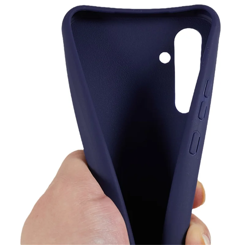 For Samsung Galaxy S24 Phone Cover Shockproof Matte TPU Case with Wide Lanyard - Dark Blue