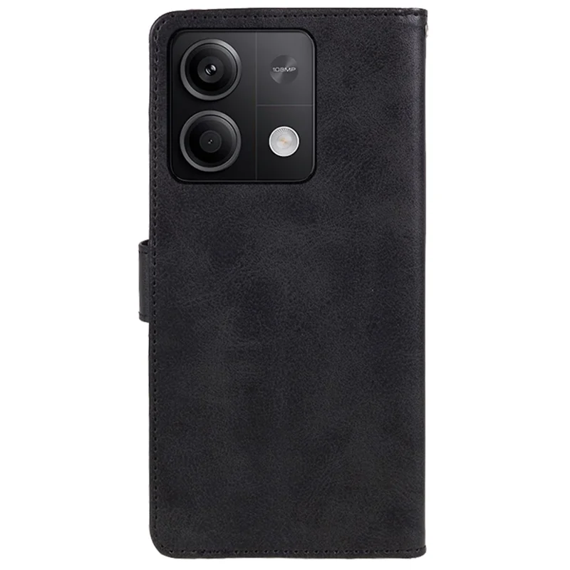 For Xiaomi Redmi Note 13 5G Shockproof Phone Case Magnetic PU Leather Wallet Stand Phone Shell - Black