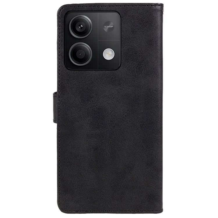 For Xiaomi Redmi Note 13 Pro 5G / Poco X6 5G Case PU Leather Wallet Stand Magnetic Clasp Phone Cover - Black