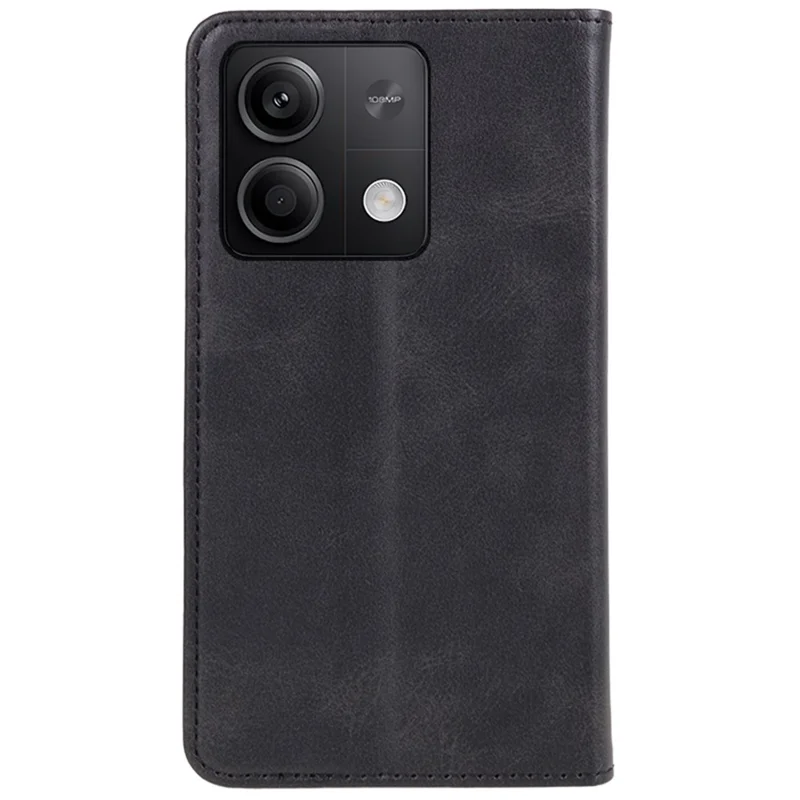 Phone Case for Xiaomi Redmi Note 13 5G Shockproof PU Leather Wallet Phone Stand Cover - Black