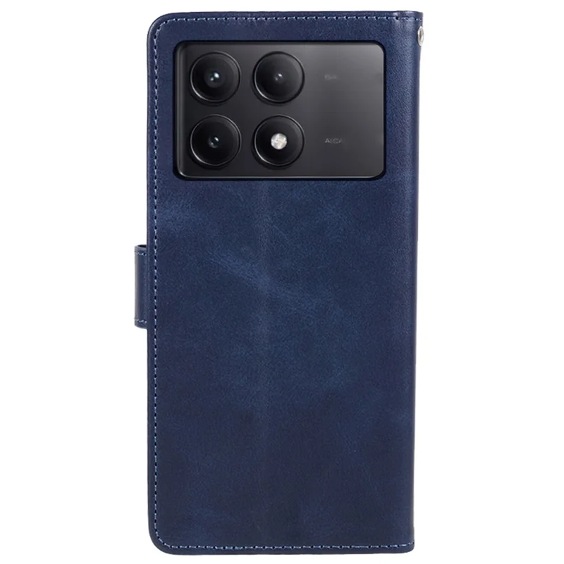 For Xiaomi Redmi K70E 5G / Poco X6 Pro 5G Stand Anti-drop Shell Cell Phone Case Magnetic Clasp PU Leather Wallet - Blue