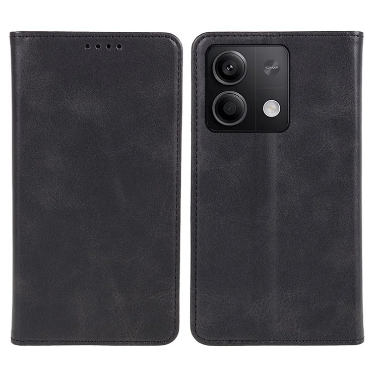 Pour Xiaomi Redmi Note 13 Pro 5G / Poco X6 5G Étui Téléphone Portable Support Support Antichoc Portefeuille En Cuir PU - Noir