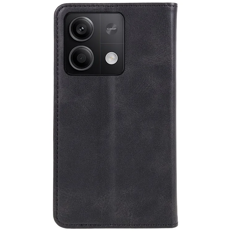 Pour Xiaomi Redmi Note 13 Pro 5G / Poco X6 5G Étui Téléphone Portable Support Support Antichoc Portefeuille En Cuir PU - Noir