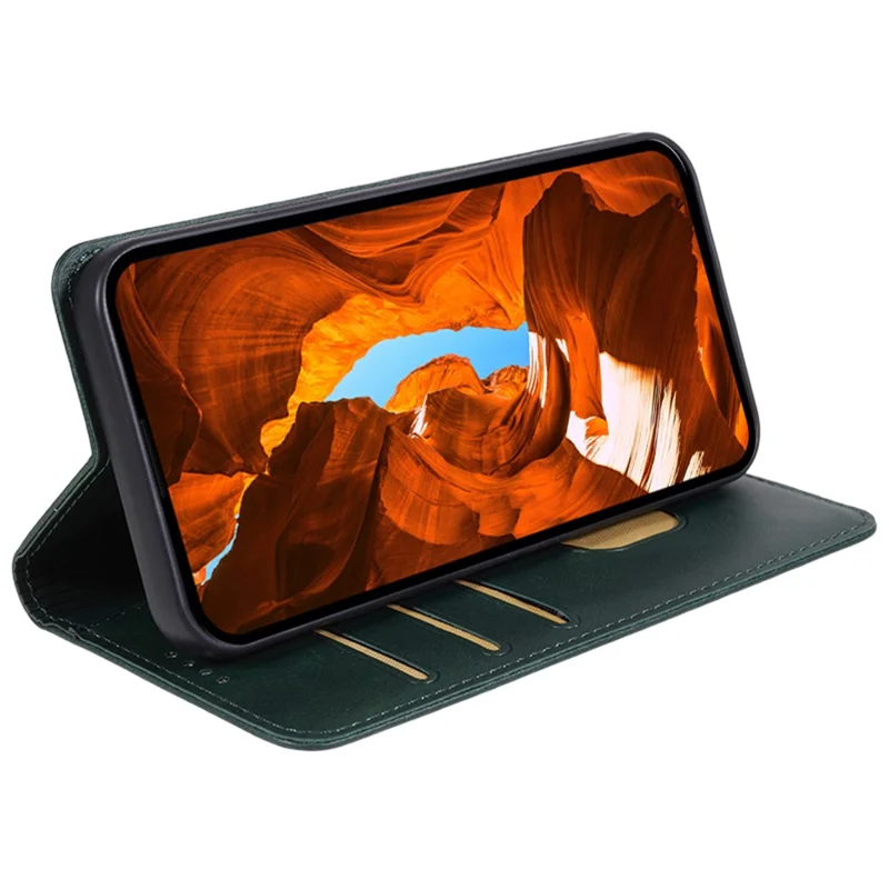 For Xiaomi Redmi Note 13 Pro 5G / Poco X6 5G Case Cell Phone Stand Cover Shockproof PU Leather Wallet - Green