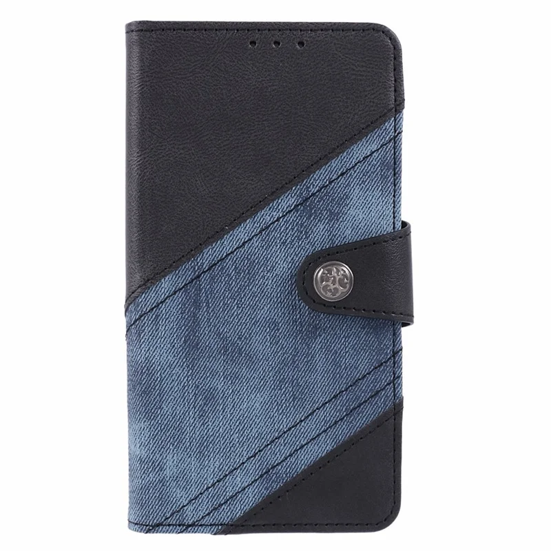 For Xiaomi Poco M6 5G / Redmi 13C 5G / 13R 5G Cell Phone Case Splicing Crazy Horse Texture PU Leather Drop-Proof Cover - Black
