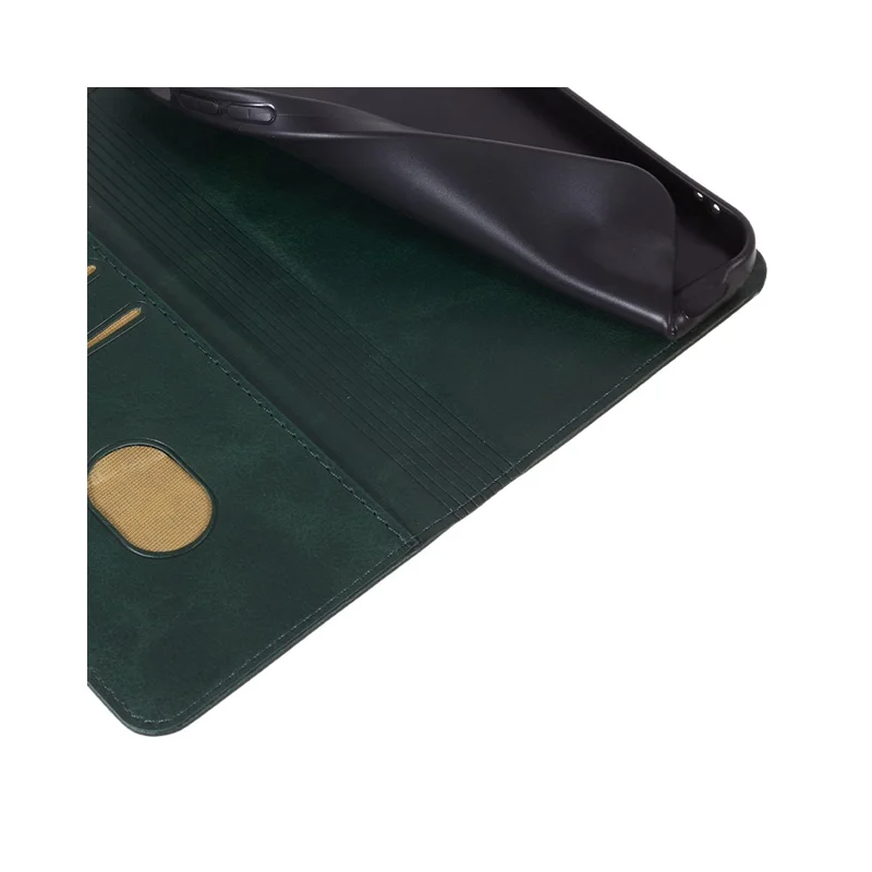 For Xiaomi Redmi K70E 5G / Poco X6 Pro 5G Anti-Scratch Phone Case Magnetic PU Leather Stand Wallet Cover - Green