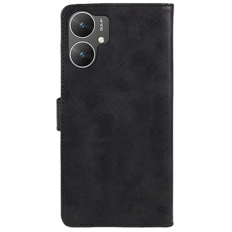 Para Xiaomi Poco M6 5G / Redmi 13C 5G / 13R 5G Anti-Scratch Phone Shell Magnetic Clasp PU Leather Wallet Stand Phone Case - Preto