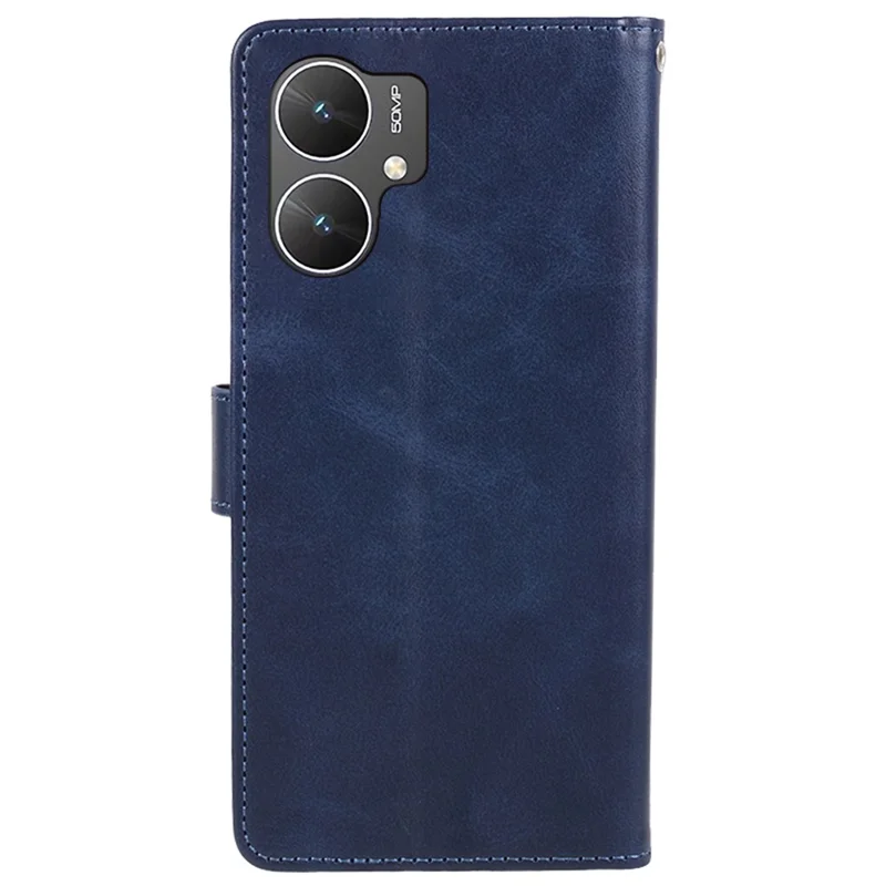 Pour Xiaomi Poco M6 5G / Redmi 13C 5G / 13R 5G Anti-Scratch Phone Shell Magnetic Clasp PU Leather Wallet Stand Phone Case - Blue