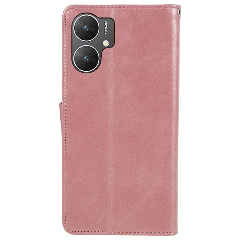 For Xiaomi Poco M6 5G / Redmi 13C 5G / 13R 5G Anti-Scratch Phone Shell Magnetic Clasp PU Leather Wallet Stand Phone Case - Rose Gold