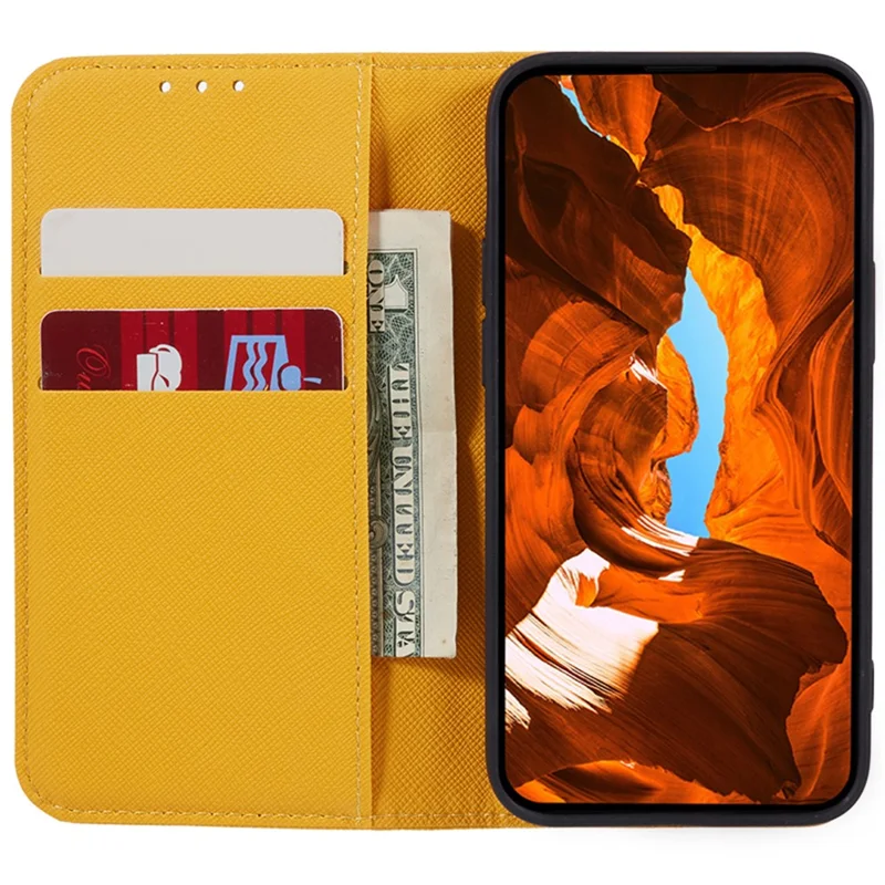 For Xiaomi Redmi Note 13 Pro+ 5G Cell Phone Case Magnetic Closing Leather Wallet Cover - Yellow