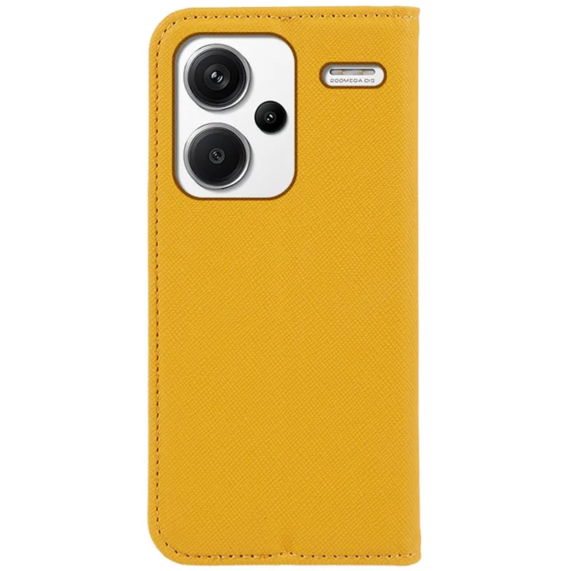 For Xiaomi Redmi Note 13 Pro+ 5G Cell Phone Case Magnetic Closing Leather Wallet Cover - Yellow