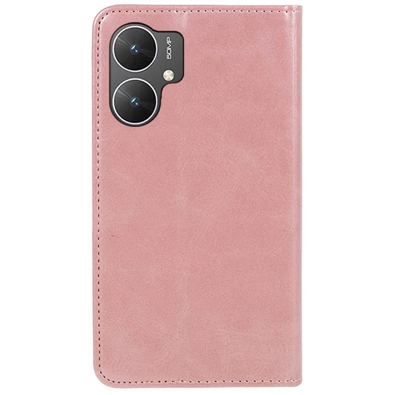 Para el Xiaomi Poco M6 5G / Redmi 13C 5G / 13R 5G Funda para teléfono móvil Textura de ternera Cuero PU Soporte para billetera Funda protectora - Oro rosa