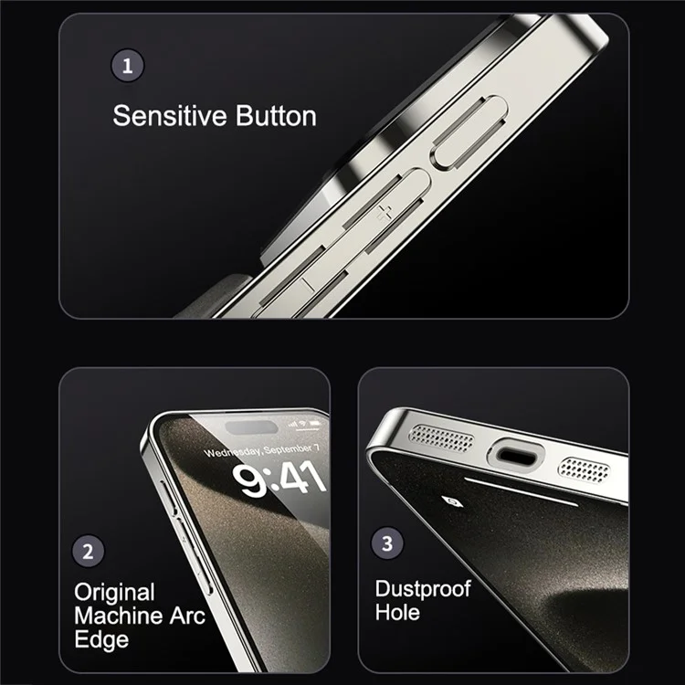 VOERO Para iPhone 13 Pro Kickstand Case Electroplating Anti-Drop PC Phone Protector - Titânio