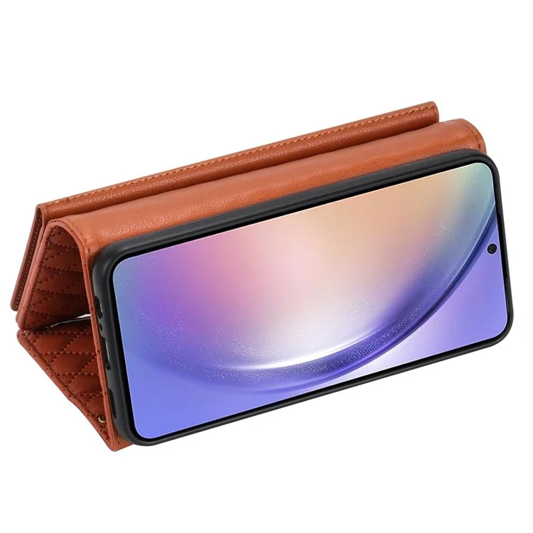 BKS-002 Para Xiaomi Redmi K50 Ultra / 12T 5G / 12T Pro 5G Capa de Couro Carteira Stand Phone Cover com Alças - Marrom