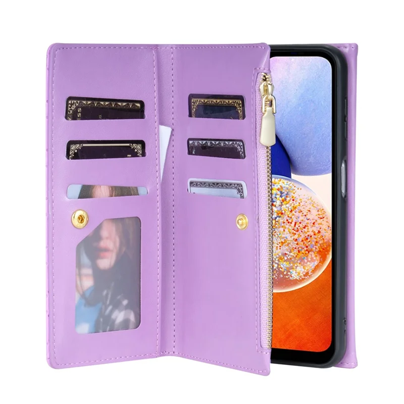 BKS-002 For Samsung Galaxy A25 5G (Global) (161.0 x 76.5 x 8.3mm) Wallet Case PU Leather with Card Slots - Purple