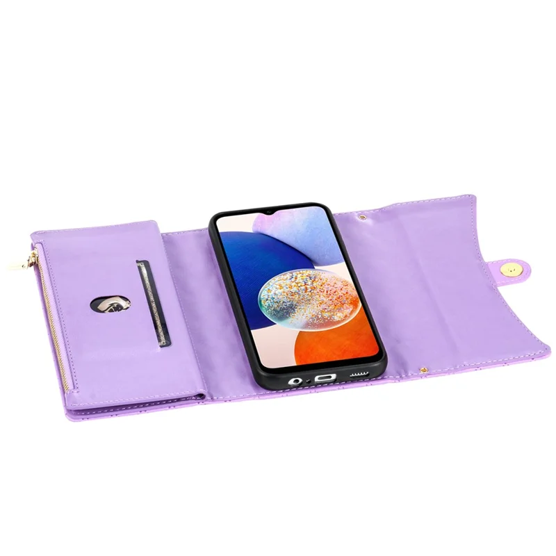 BKS-002 For Samsung Galaxy A25 5G (Global) (161.0 x 76.5 x 8.3mm) Wallet Case PU Leather with Card Slots - Purple