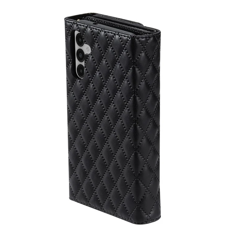 BKS-002 For Samsung Galaxy A14 4G / 5G Case Flip Wallet Leather Phone Cover 7 Card Slots - Black