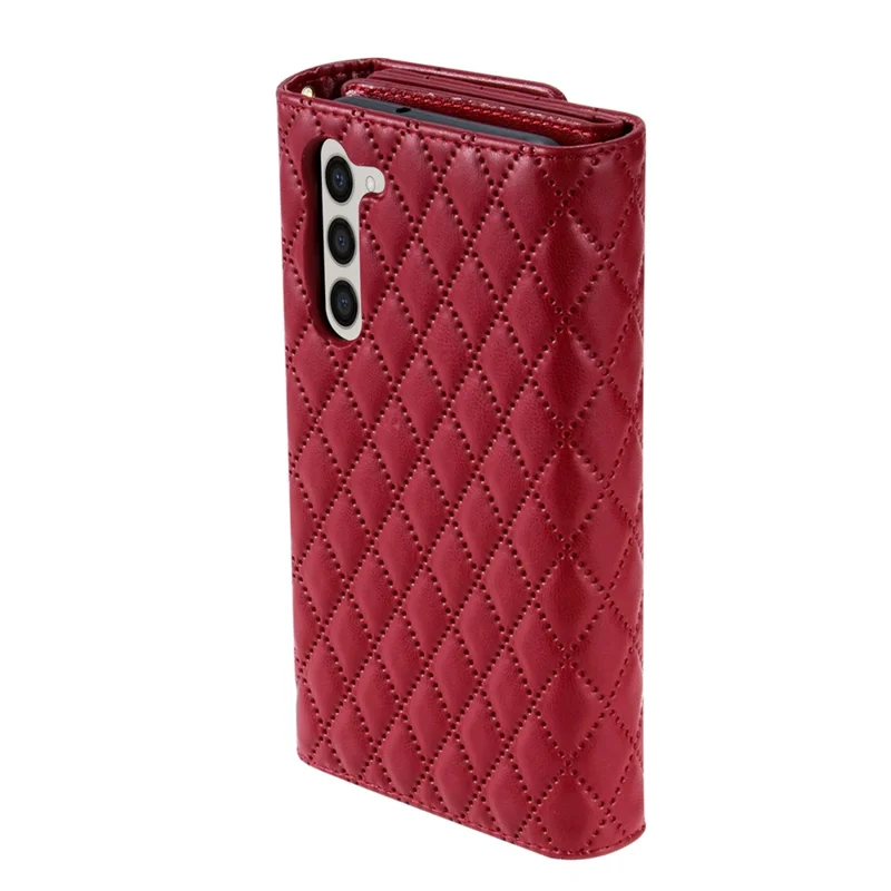 BKS-002 Wallet Phone Case für Samsung Galaxy S23+ Multi-Cards Zipper PU Lederabdeckung - Rot