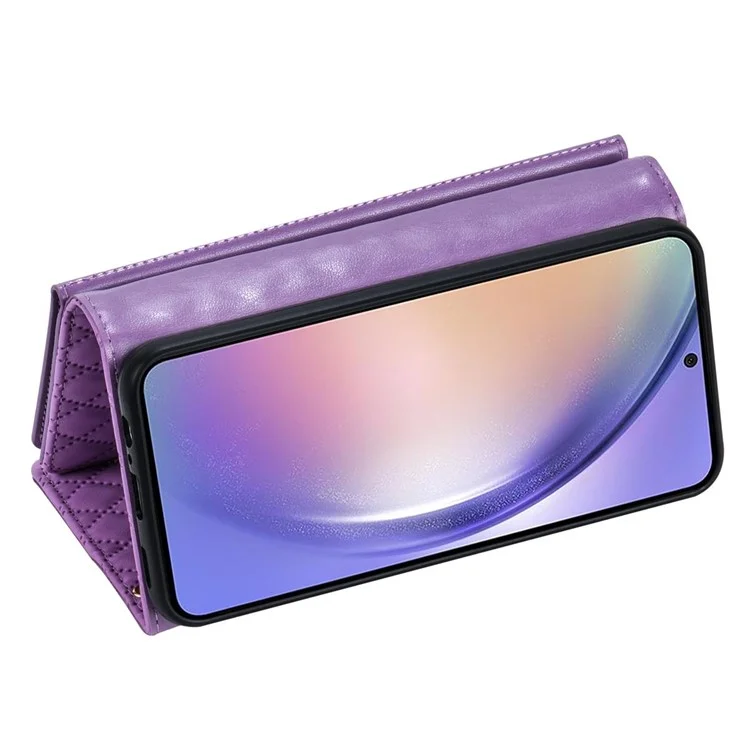 BKS-002 Pour Google Pixel 7 Pro 5G Étui de téléphone en cuir PU 7 emplacements pour cartes Portefeuille bandoulière - Violet