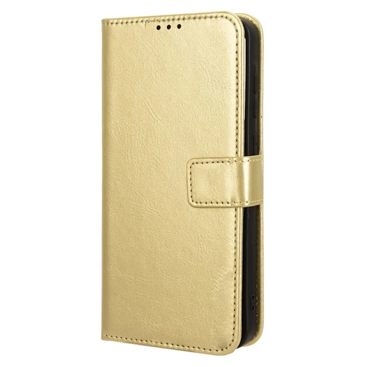 Case for Samsung Galaxy A55 5G Crazy Horse Texture Leather Wallet Shockproof Cover - Gold