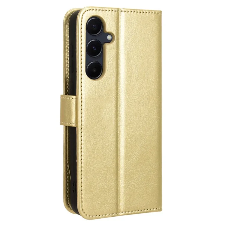 Case for Samsung Galaxy A55 5G Crazy Horse Texture Leather Wallet Shockproof Cover - Gold
