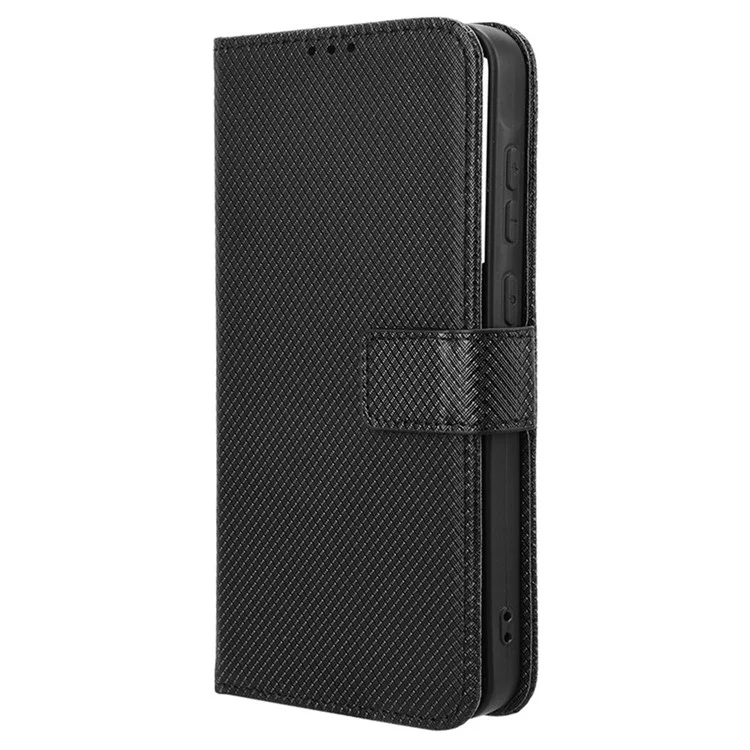 Pour Samsung Galaxy A55 5G PU Leather Cover Flip Phone Case avec Fentes pour Cartes - Noir