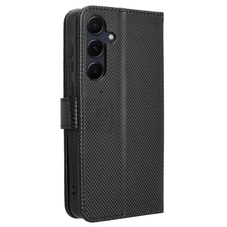 Pour Samsung Galaxy A55 5G PU Leather Cover Flip Phone Case avec Fentes pour Cartes - Noir
