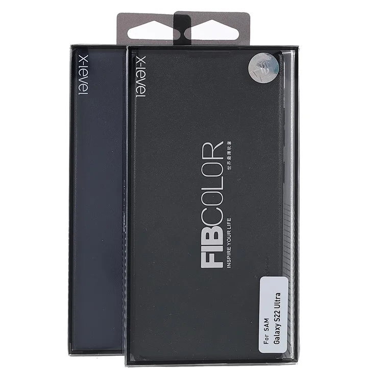 X-LEVEL Colorful-2 Series For Samsung Galaxy S24 Ultra Case Leather Phone Cover Magnetic Absorption - Black