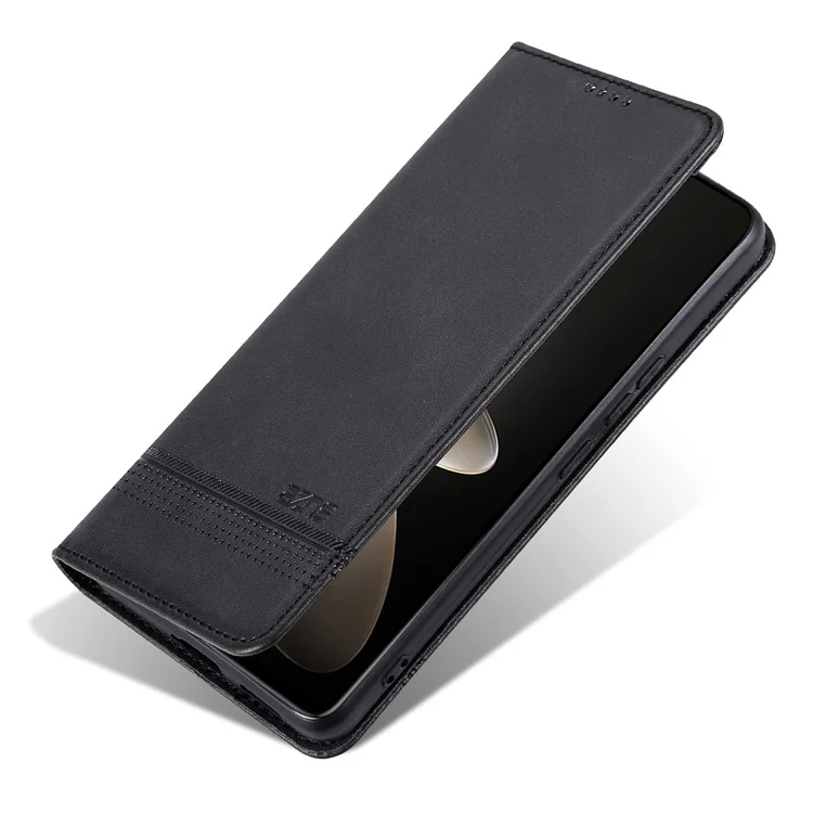 AZNS Für Xiaomi Poco F6 Pro 5G / Redmi K70 5G / K70 Pro 5G Handyhülle Brieftasche Cover Rindsledern Textur - Schwarz
