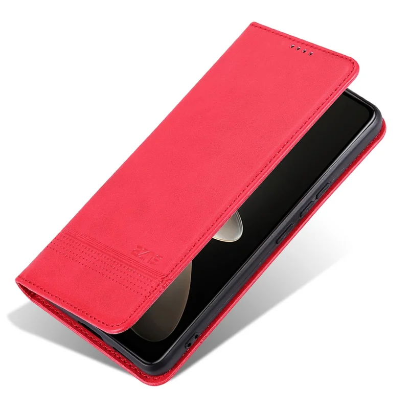 AZNS Für Xiaomi Poco F6 Pro 5G / Redmi K70 5G / K70 Pro 5G Handyhülle Wallet Cover Kuhledertextur - Rot