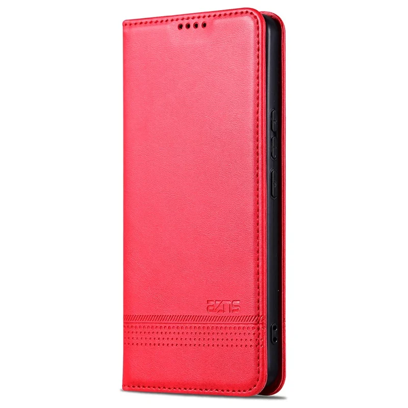 AZNS Für Xiaomi Poco F6 Pro 5G / Redmi K70 5G / K70 Pro 5G Handyhülle Wallet Cover Kuhledertextur - Rot