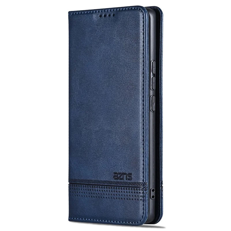 AZNS For Xiaomi Poco F6 Pro 5G / Redmi K70 5G / K70 Pro 5G Phone Case Wallet Cover Cowhide Texture - Blue