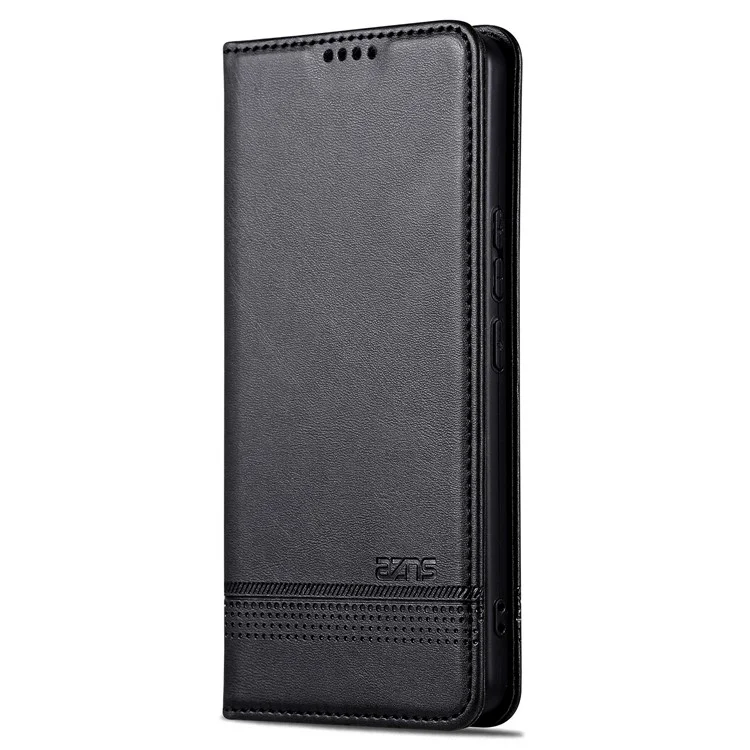 AZNS For Xiaomi Redmi K70E 5G / Poco X6 Pro 5G Wallet Case Phone Leather Cover Stand - Black
