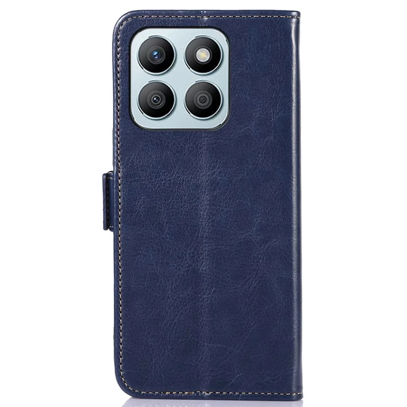 ABEEL For Honor X8b 4G Leather Case Magnetic Folding Stand Phone Cover - Blue