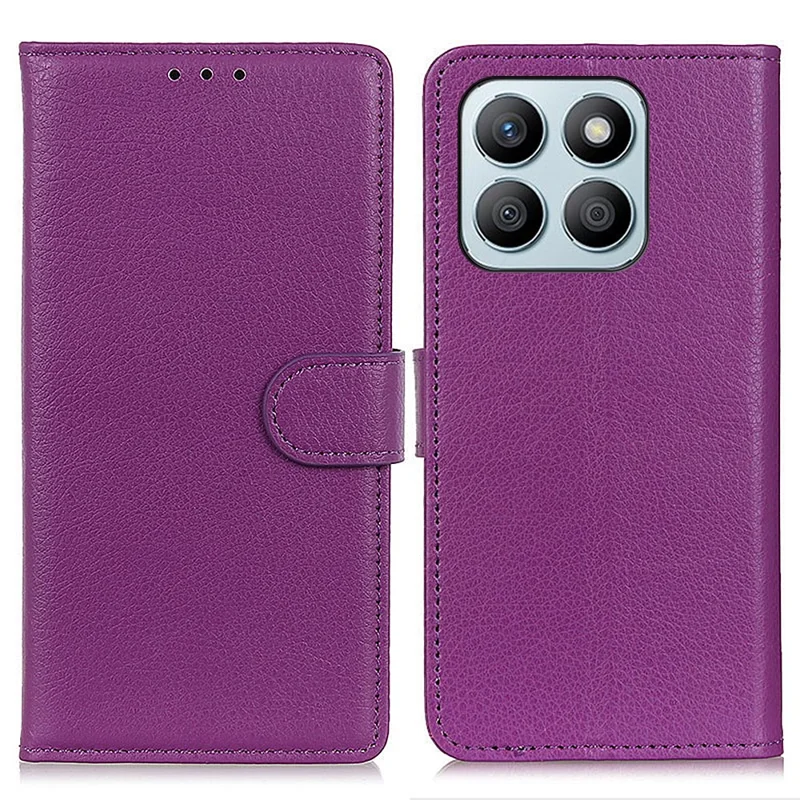 For Honor X8b 4G Leather Wallet Phone Case Full Body Protective Cover - Purple