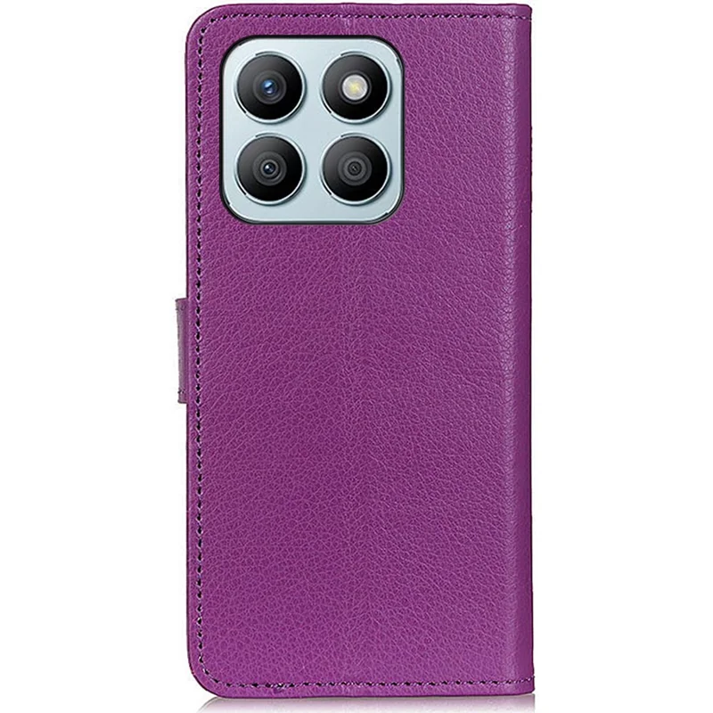 For Honor X8b 4G Leather Wallet Phone Case Full Body Protective Cover - Purple