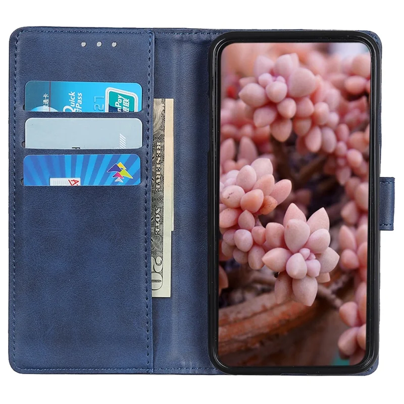For Honor X8b 4G PU Leather Case Cowhide Texture Flip Phone Cover - Blue