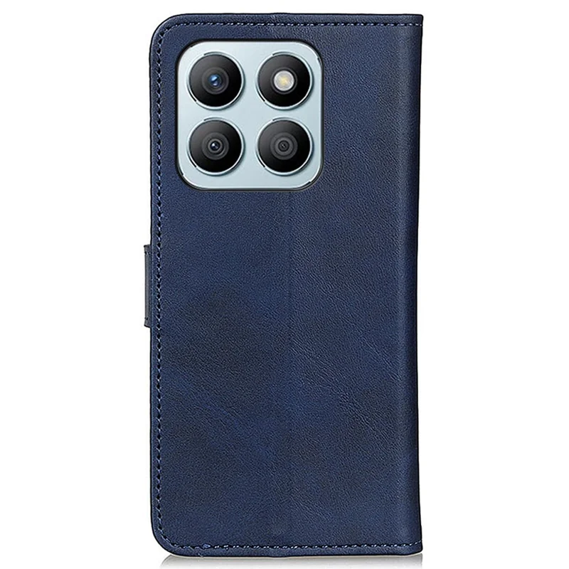 For Honor X8b 4G PU Leather Case Cowhide Texture Flip Phone Cover - Blue