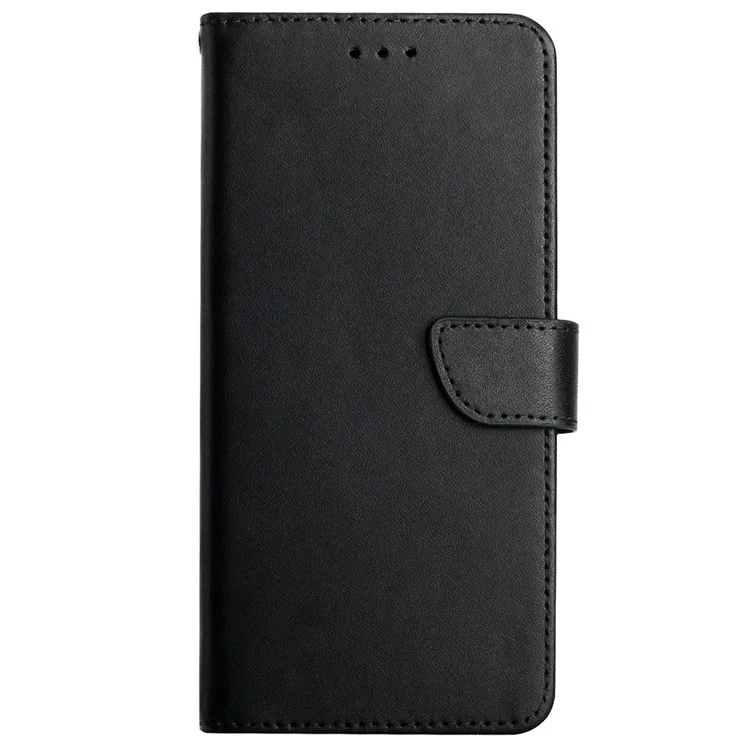 HT02 For Realme C67 4G Nappa Texture Phone Case Genuine Cow Leather Cover - Black