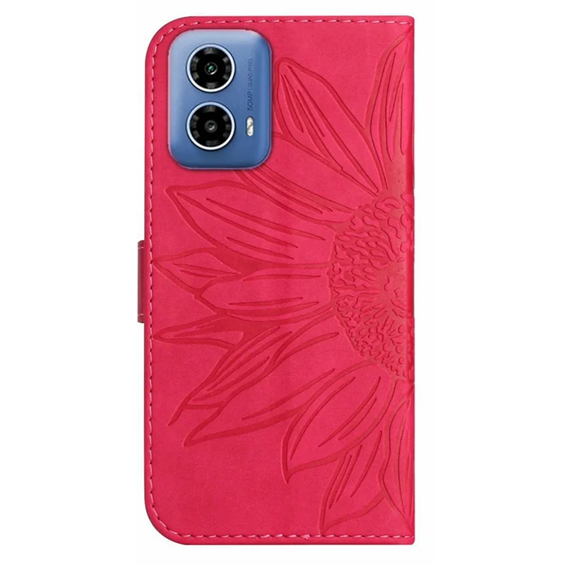 HT04 For Motorola Moto E14 4G / G04 4G / G04s 4G / G24 4G Phone Case Sunflower Pattern Handbag Cover - Rose
