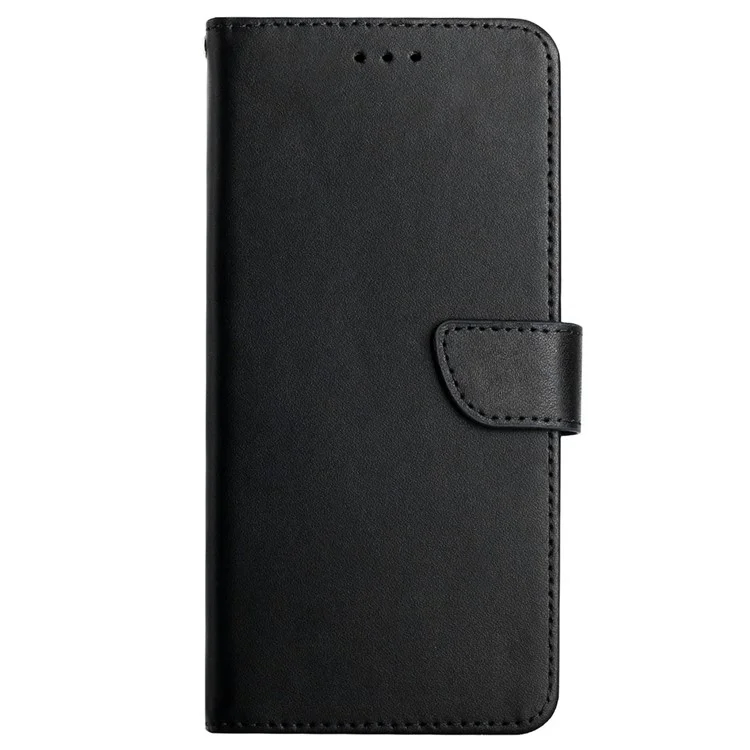 HT02 For Motorola Moto E14 4G / G04 4G / G04s 4G / G24 4G Phone Case Wallet Card Slots Cover Nappa Texture - Black